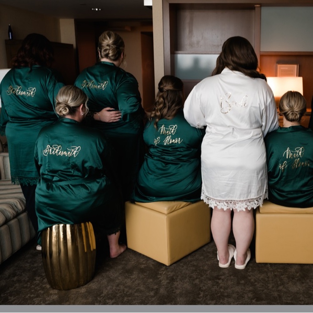 (2) Lightweight Green Plus Size Bridesmaid Robes- perfect for your wedding!